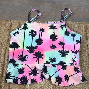 🌴Hurley🌴…Girl’s 7/8  (6-10 years)…Sherbet Colored Tankini w/Palm Tree Print!